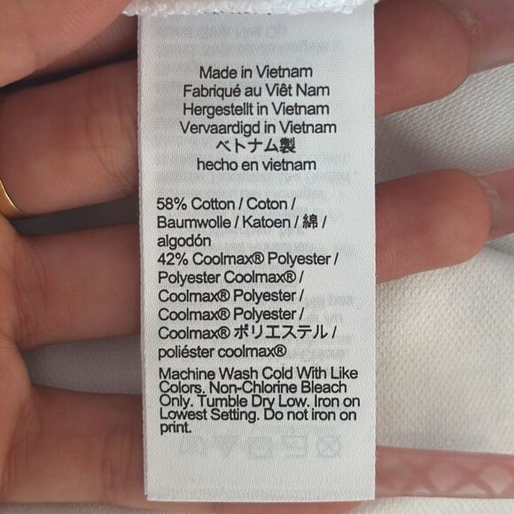 J Crew Performance‎ polo shirt with COOLMAX® technology Mens Medium White - Picture 6 of 8